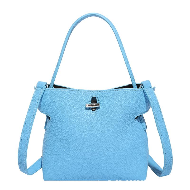 New niche lychee pattern handbag, new daily bucket versatile simple messenger bag