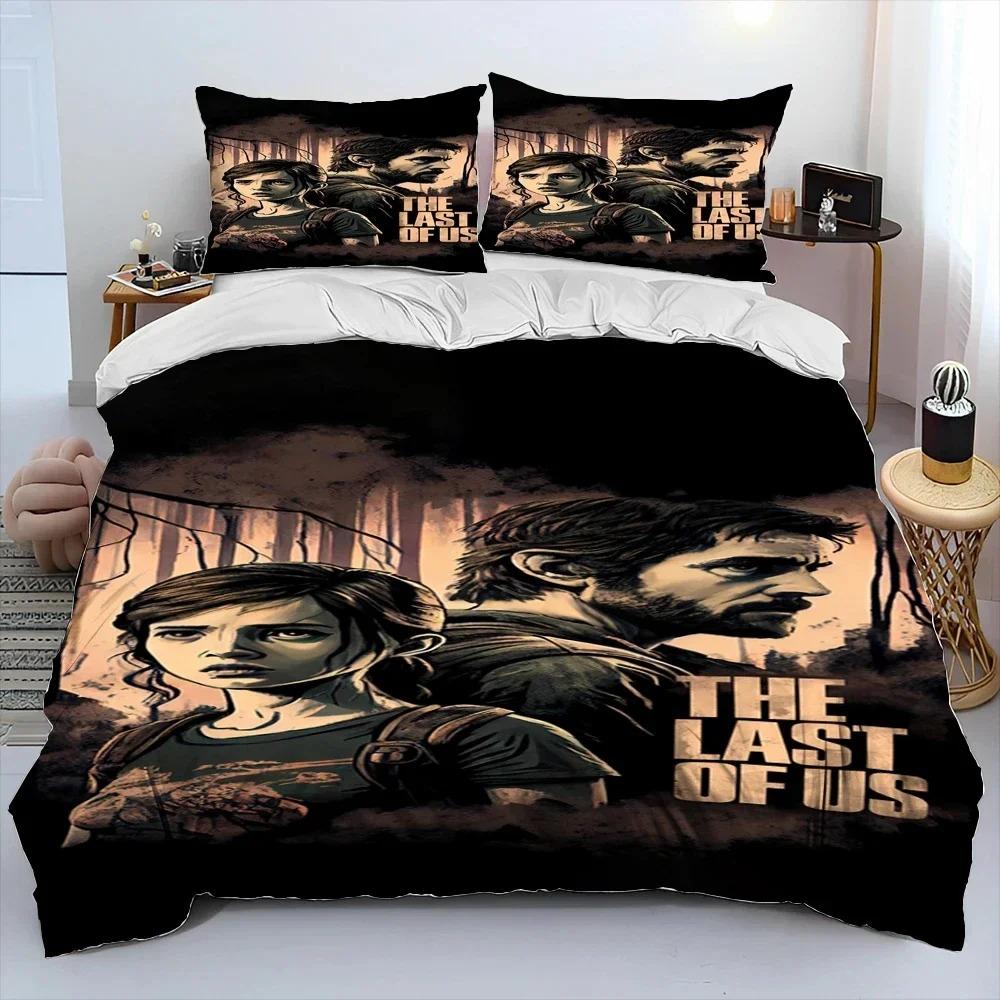 The Last of Us Horror TV Game Pedro Bed Ensemble Quilt Cover Bed Collection Quilt Cover Pillowcase Comforter king Queen Dimension Size Boys Adult