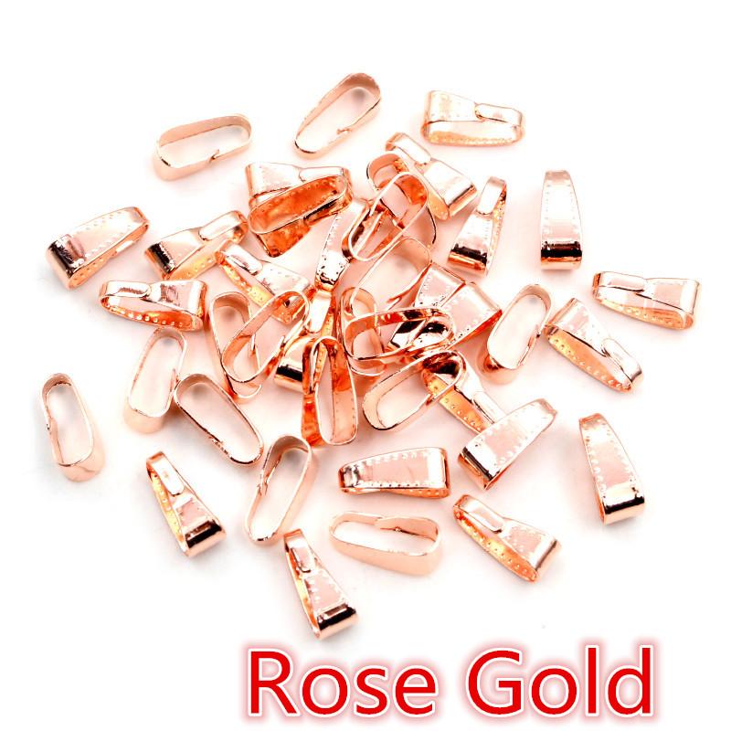 100pcs 11*4mm Bronze Gold Silver Plated Pendant Necklace Buckle Clasp Connectors For DIY Jewelry Making Findings Accessories 