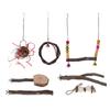 Bird Chewing Swing Toys Set Parrots Standing Perch Toy Set for Bird Cage Accessories7 Pcs