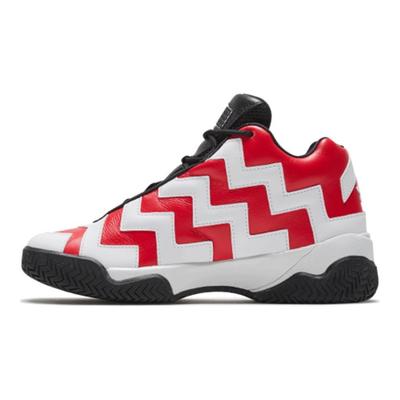 Basketball Stripe Colour-Blocking Casual Comfortable Non-Slip Mid Top Vintage Basketball Shoes Women's White Red