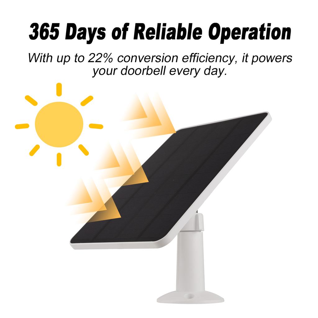 Solar Charger Compatible with Ring Video Doorbell 3 3 Plus 4, Battery Doorbell Plus Pro, Weatherproof Solar Panel