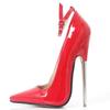 18cm Super High Heel Pumps Women Stiletto Pointed Toe Ankle Straps Sexy Shoes Big Size 36-46
