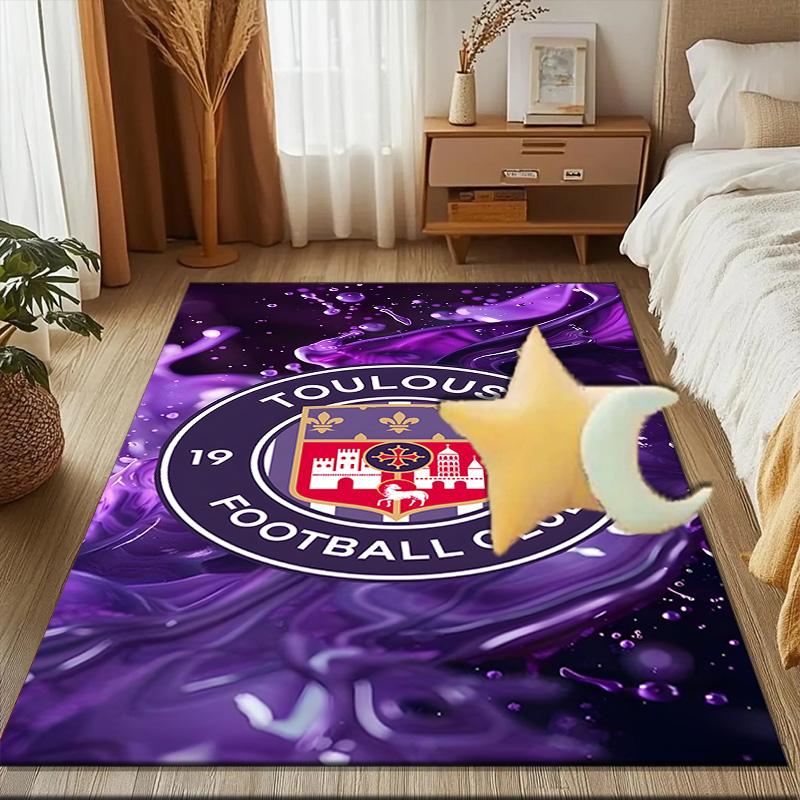 Toul-ouse Football Rug for Living Room, Game Rooms, Office, Bedroom, Office Floor Mat Playful Design, Fan Gifts Christmas Decor