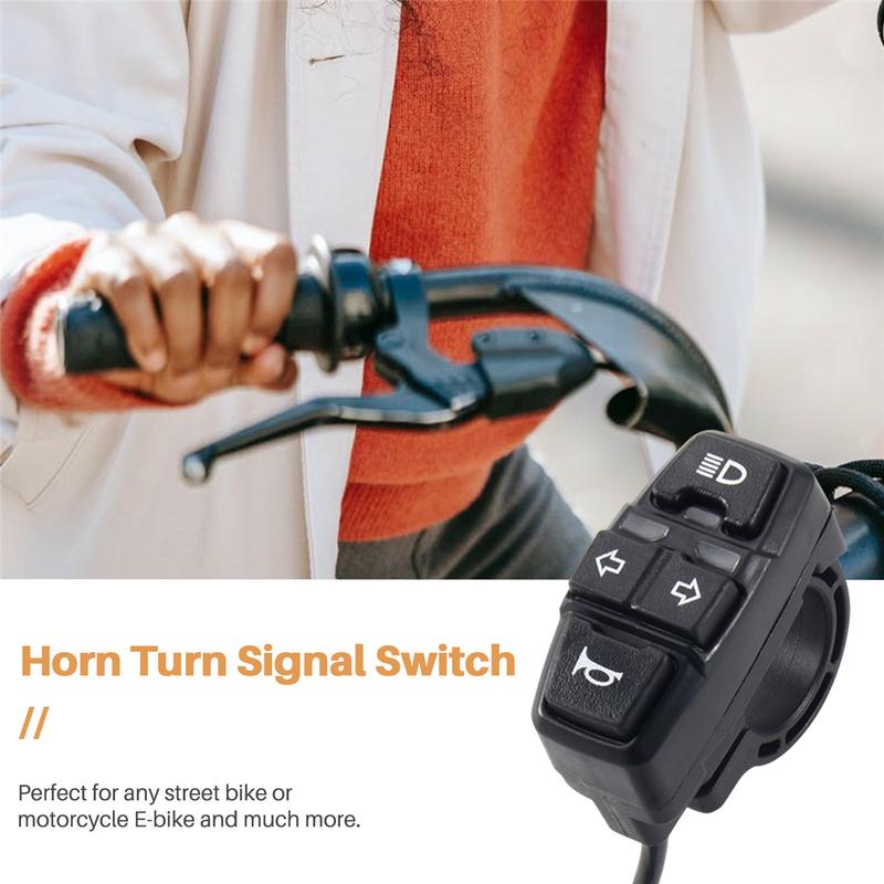 A51K-Ebike Light Switch+Horn and Turning Light Switch Scooters Electric Bicycle Intelligent Mountain Bike DIy Accessories,48V