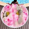 Bird Flower Print Round Beach Towel Microfiber Circle Bath Towels Quick Dry Absorbent Pool Towels Sand Free Shawl Beach Blanket