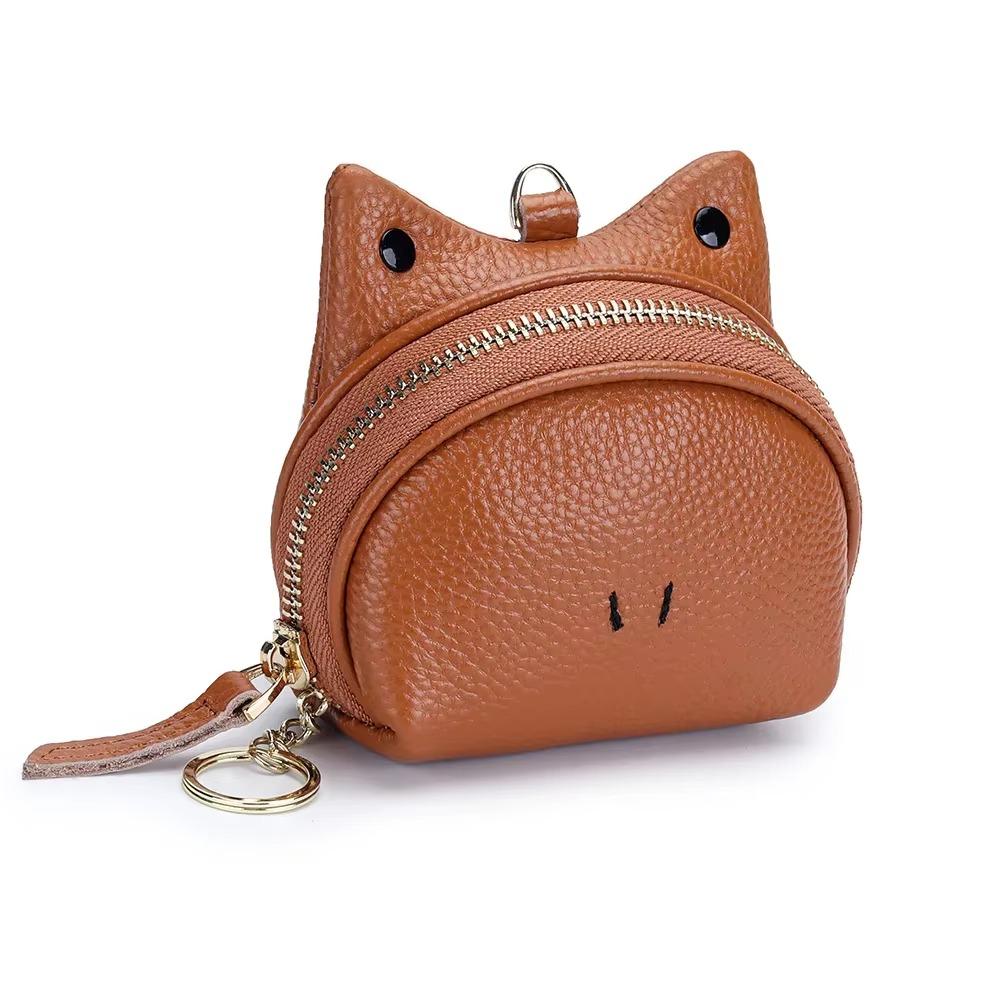 Minimalist Key Storage Small Bag Zipper Women's Leather Frog Coin Purse Storage Card Bag  Female