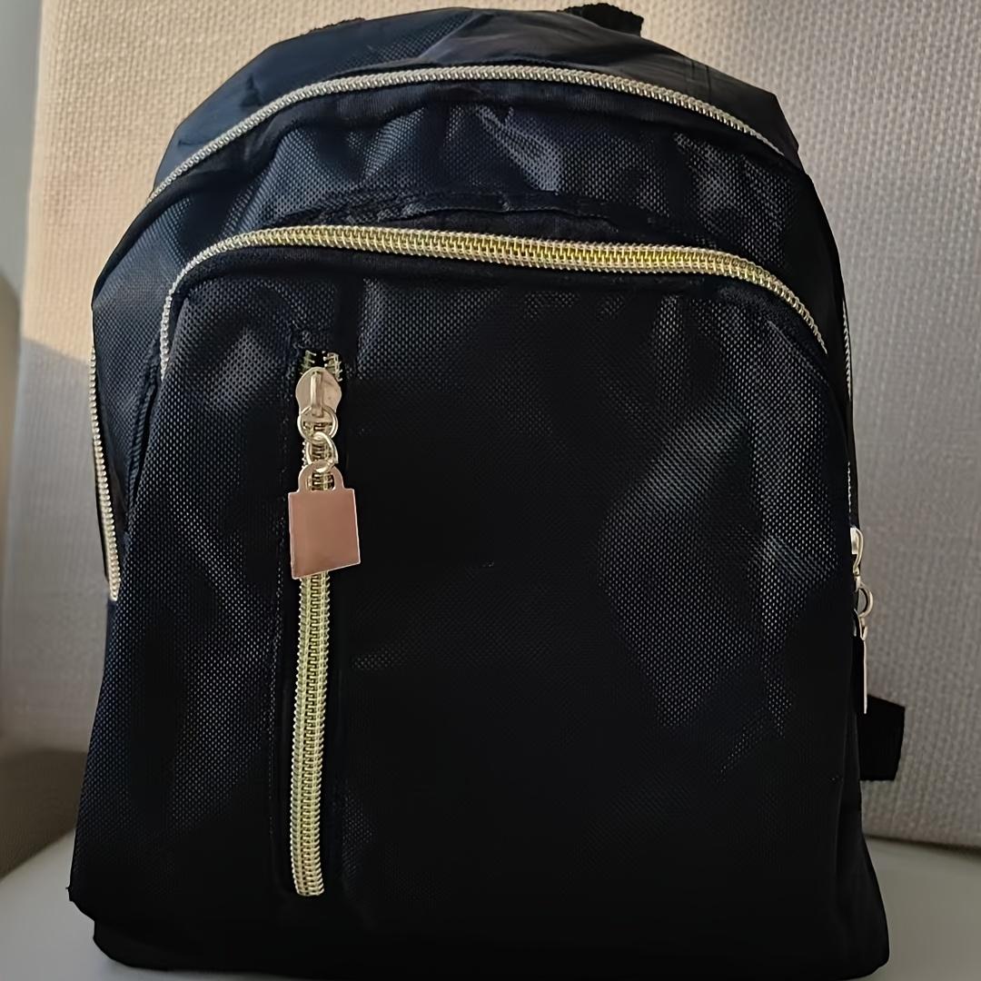 

Женский нейлоновый рюкзак, регулируемые плечевые лямки, повседневный стиль преппи, дорожный рюкзак для школы, колледжа или повседневного использования, рюкзак для колледжа чёрный