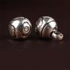 Elegant Silvering Knot Button Bead for Traditional Cheongsam and Shirt Vintage Metal Carved Bead Button for Han Costume