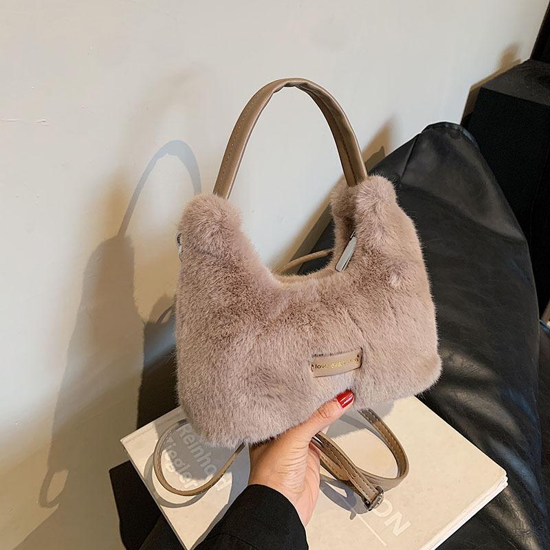 Autumn and winter 2026 new plush bag imitation mink hair handbag Korean fashion messenger imitation fur fur bag