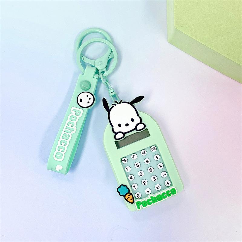 Animation  Key Chain  Kawaii Key Chain Kuromi Cinnamoroll Cute Calculator Decoration Students Christmas Present Toys