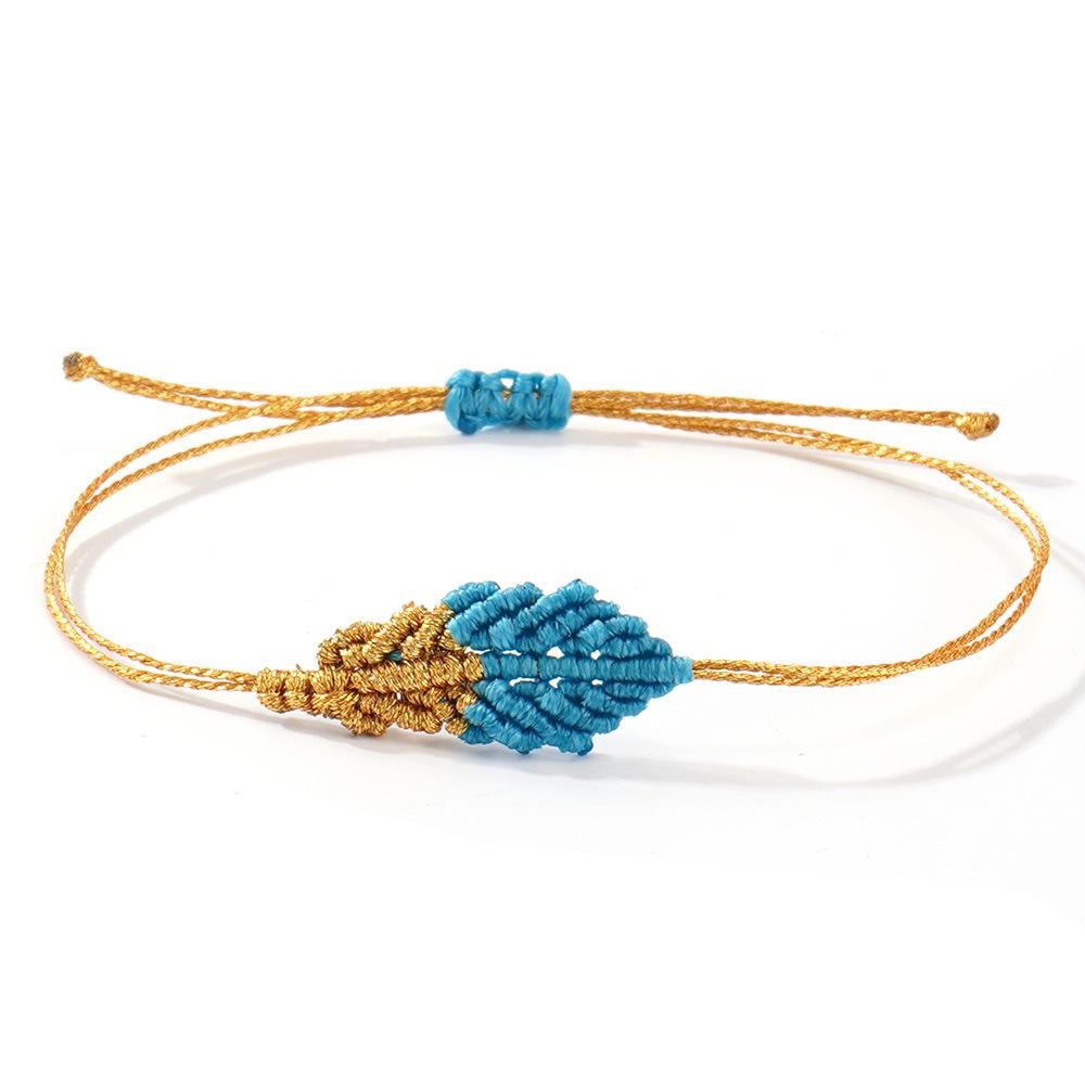 Плетений браслет с перьями в ретро-стиле, разноцветный - Модный уличный аксессуар