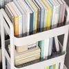Plastic Rolling Cart 2 Layers White with Hook Stable Mobile Utility Cart for Living Room Bedroom