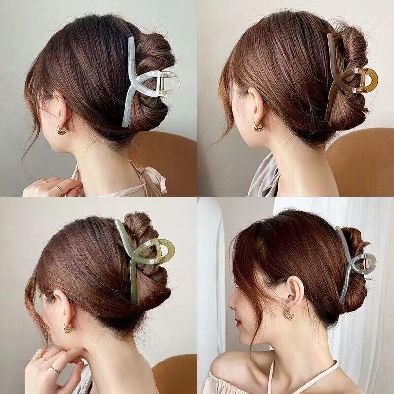Elegant Large Shark Clip Hairpin for Women - Back of Head Hair Accessory 