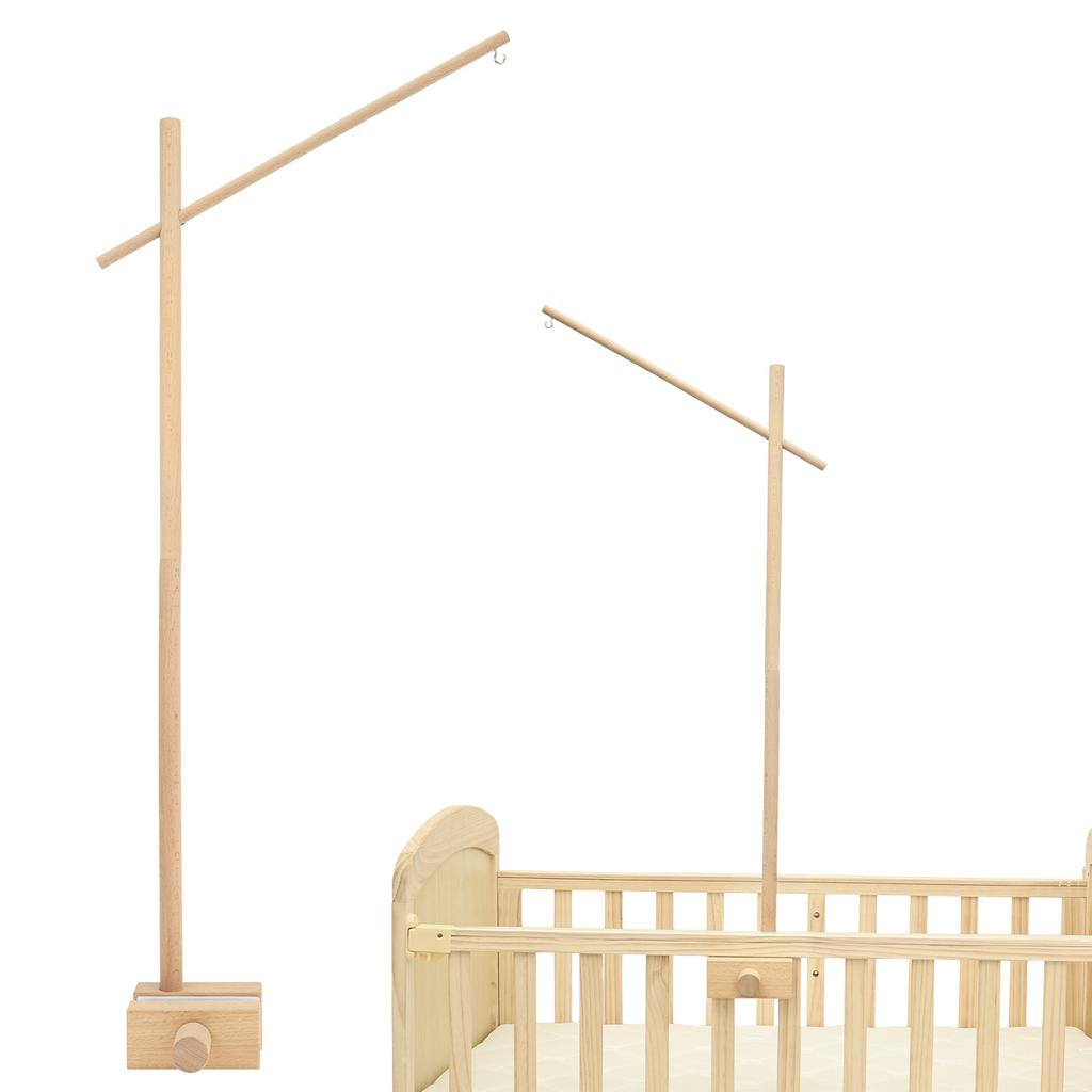 Baby Wooden Bedbell Bracket Wooden Cot Mobile Arm Unisex Crib Mobile Holder Easy Assembly Crib Mobile Arm for Cradle Stroller