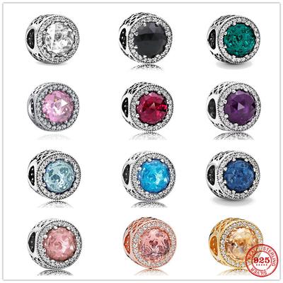 Classic Copper Sparkling Clear Charm Bead For Girl Fit Original Bracelet Diy Women Jewelry