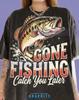 Gone Fishing Catch You Later Bass Comfort Colors® Tshirt, Retro Angler Fisherman Faded Tees, Vintage Y2K Outdoor Nature Lover Gift,