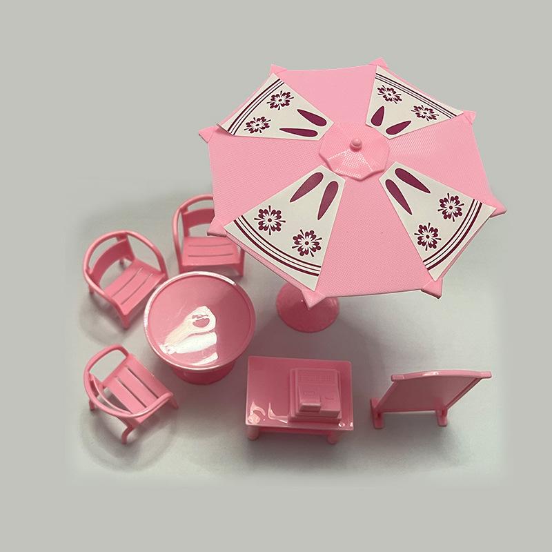 Simulation Small Furniture Children Play House Toys Miniature Bathroom Outdoor Dining Room Bedroom Scene Mini Furniture