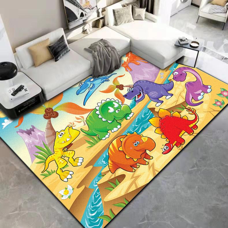 Cute Cartoon Little Dinosaur Printed Carpet Floor Mat  Carpets for Living Room Rugs for Bedroom Carpet for Children Customizable