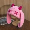 Popular Funny Devil Corner Knitted Hat Handmade Cute Ear Warm Cover Wool Hat Spot