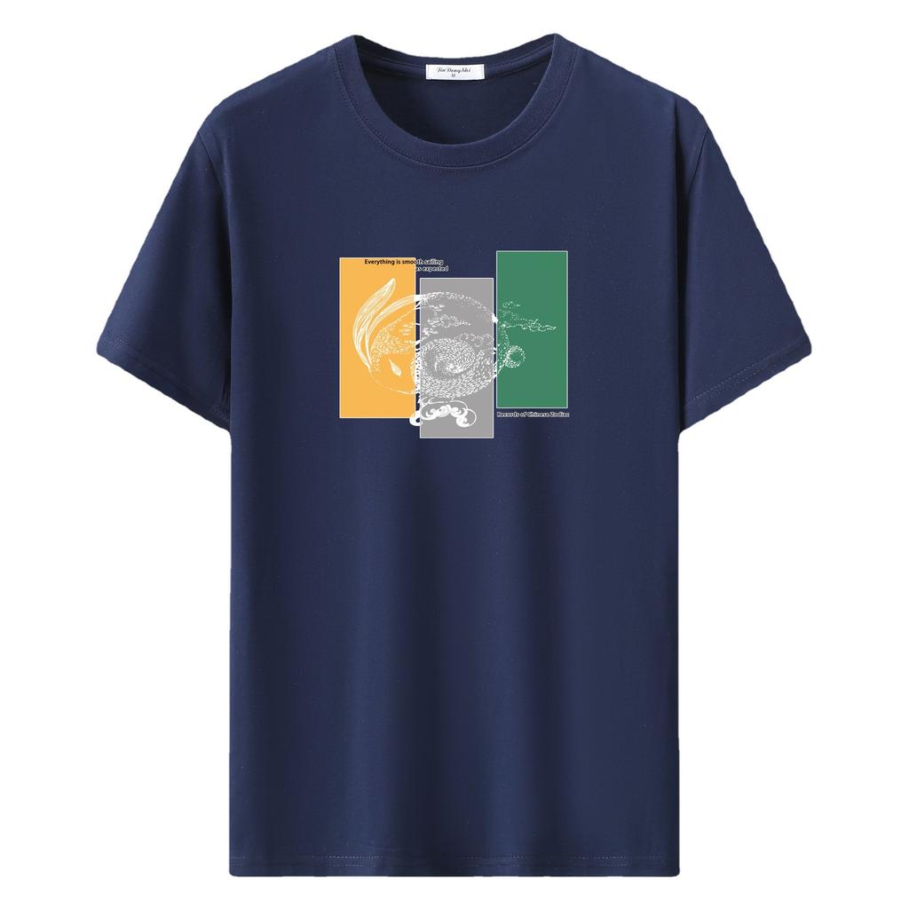 Hals Breezy Übergröße Basic Rundes Kurzarm-T-Shirt in Mehreren Farben