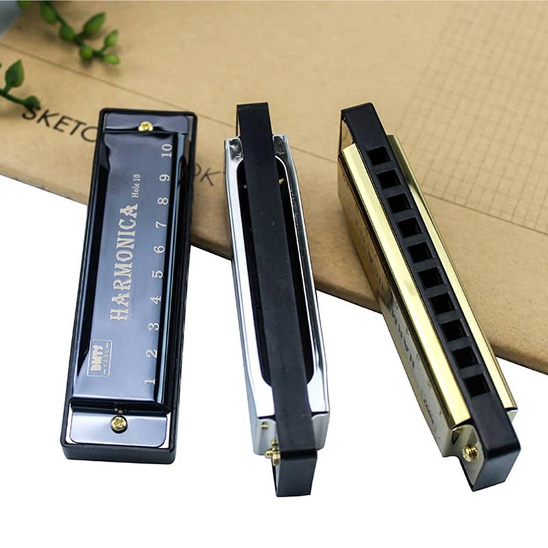 1pc Mini Harmonica Key of C 10 Hole Diatonic Harmonica with Case Party Favors Festival Noise Generator Gathering Gifts TMZ