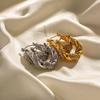 18K Gold & Zircon U-Shaped Irregular Twisted Earrings for Women
