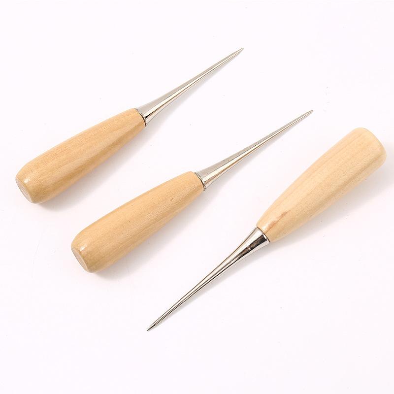 New Arrival Craft Cloth Awl Tool Sewing Hole Punching Wooden Stitching Leather Overstitch Quality
