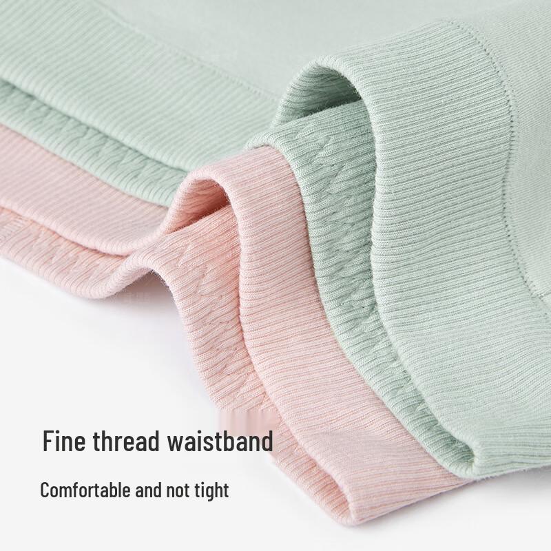 Gujin Women's Pure Cotton Antibacterial Mid-Waist Briefs 3-Pack