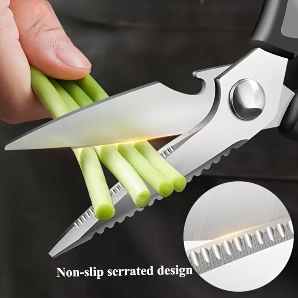 Heavy-duty Stainless Steel Chicken Bone Scissor Ergonomic Handle Kitchen Scissor  Fish