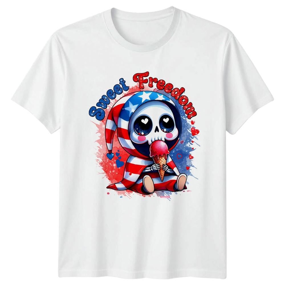 Sweet Freedom TShirt Cute Grim Reaper Patriotic Fourth Of July Gift S