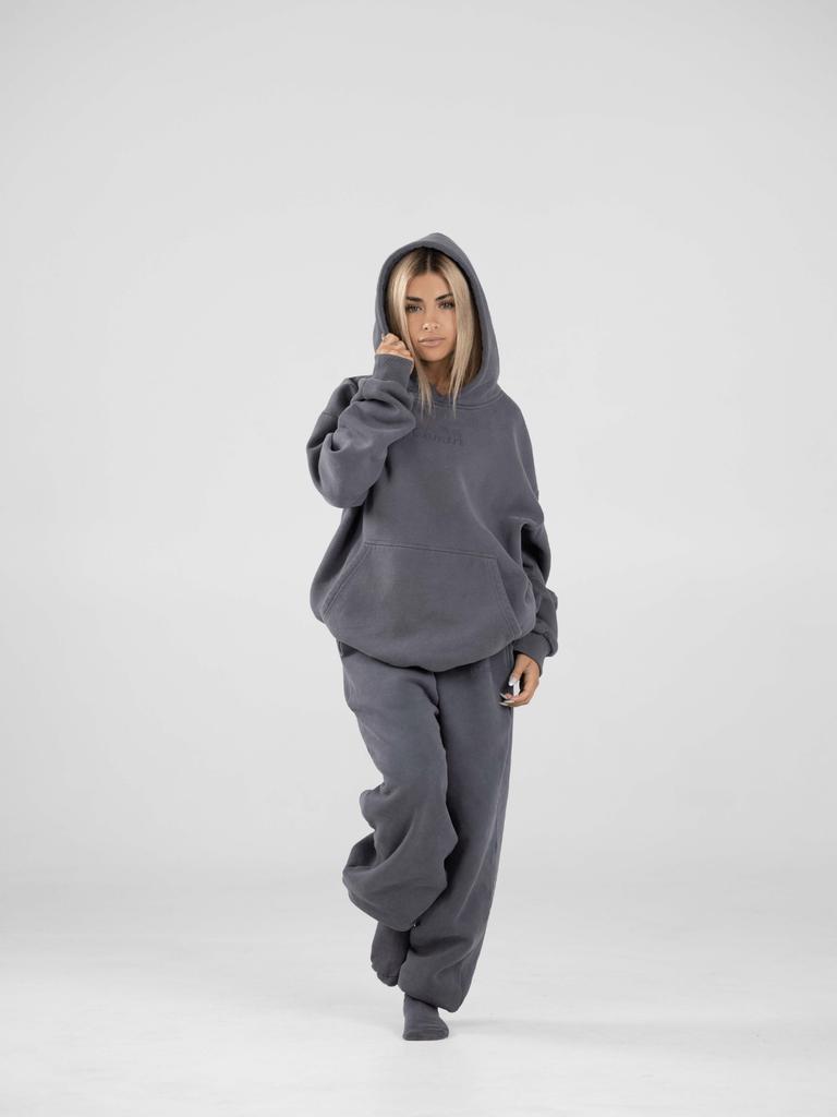 Women's 2-Piece Hoodie Set, Embroidery Sweatshirt and Jogger Pants, Cozy Loungewear