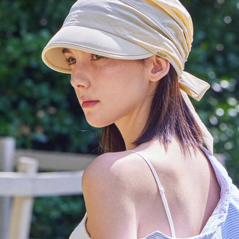 VARZAR Metal Tip Scarf Cap Beige