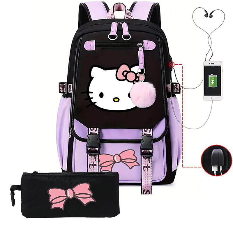 3-teiliges Schulrucksack-Set für Schüler Große Kapazität Oxford-Stoff Schultasche mit Schultergurt und Federmäppchen
