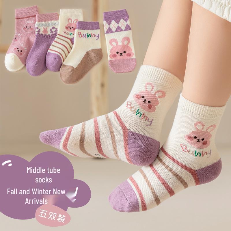 Autumn Cartoon Socks for Kids - Class A Boys & Girls Baby Socks for Fall/Winter