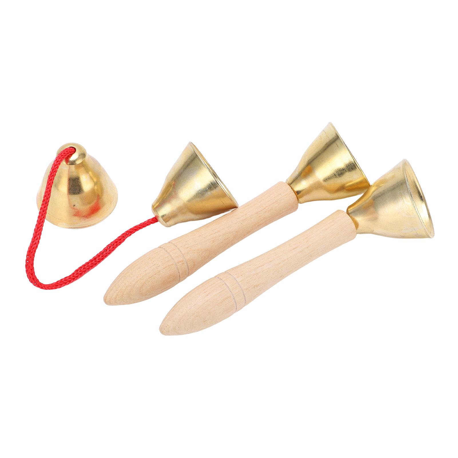 

Bell Clangorous Clear Sound Aluminum Hanging Bell Ergonomic Wooden Handle Vintage Style Dinner Hand Bell