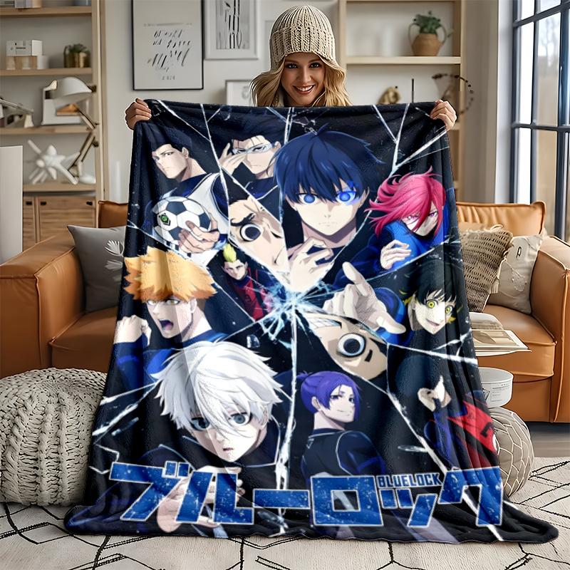 Blue Lock Ultra Soft Flannel Throw Blanket Warm Cozy Blanket for Bed Couch or outdoor best gift