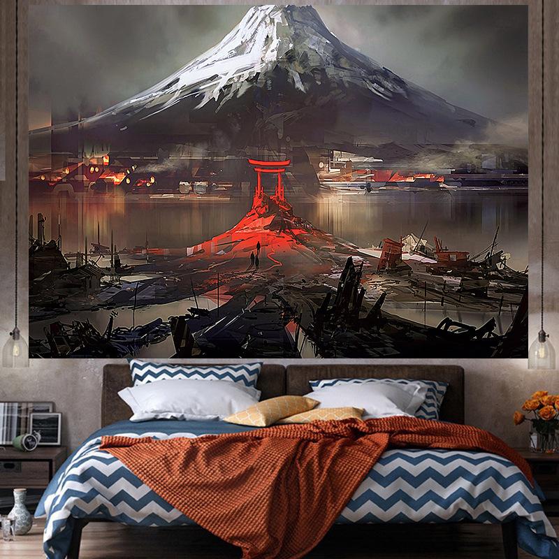 Fondo de tela para ventana, decorativo, estilo Ins, tapiz grande para colgar en la pared, tapiz Hippie geométrico, decoración de la habitación del hogar, decoración estética