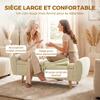 Storage Bench 73 L, Padded Corduroy Storage Chest with Armrests and Rubberwood Legs, Beige