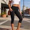 High Waist Capri Leggings with Side Pockets for Women Stretchy Tummy Control Yoga Pants Athletic Wear