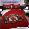 Manchester Emblem Three-piece set (1 * duvet cover + 2 * pillowcase, without core) 2D Flat Duvet cover and pillowcase Bedding set Soft and comfortable