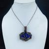 Lapis Lazuli Pendant Handmade Gemstone Jewelry, 999 Copper Wire Wrapped Pendant ,Unique Design Jewelry Pendant
