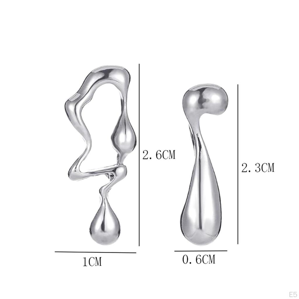 Asymmetrical Water Drop Earrings Stud Irregular Jewelry for Party