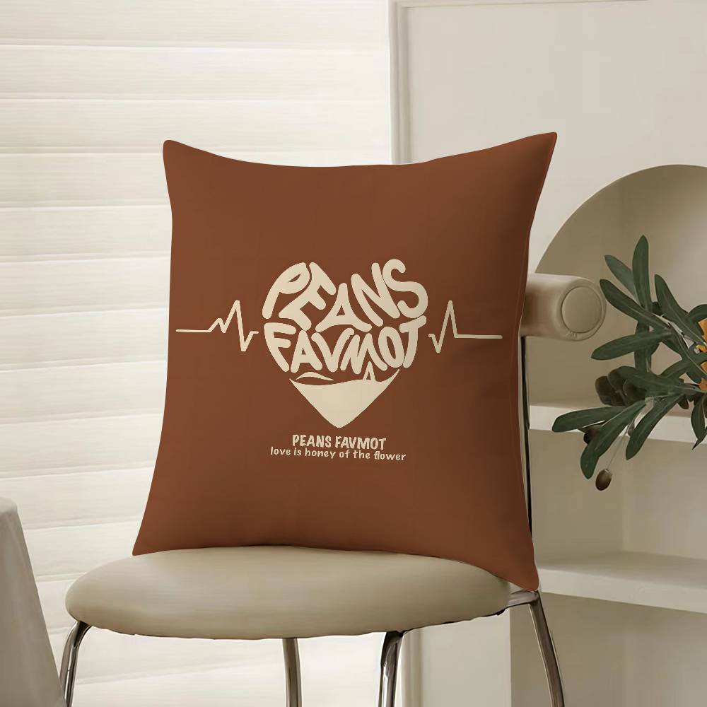 Lovely Sentence For Family Warm Hearts Pillow Case Comfort Sofa Bed Silky Elegant Invisible Zipper Decorative Cushion Cover
