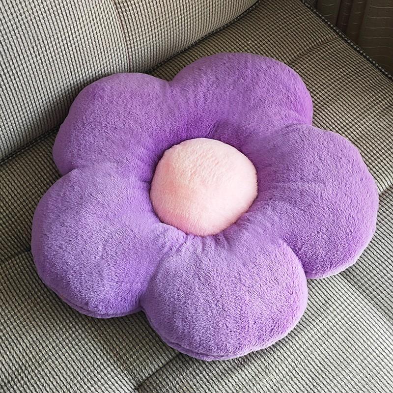 Rabbit Fur Flower Seat Cushion Plush Toy Candy Color Sunflower Throw Pillow Small Daisy Pillow Office Cushion
