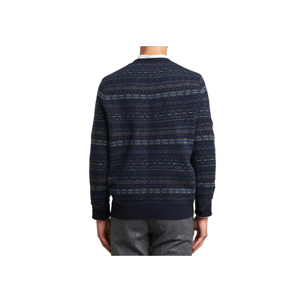 Polo Ralph Lauren Ribbed Trim Allover Print Crew Neck Pullover Sweater Men sweater Black 710954586-001