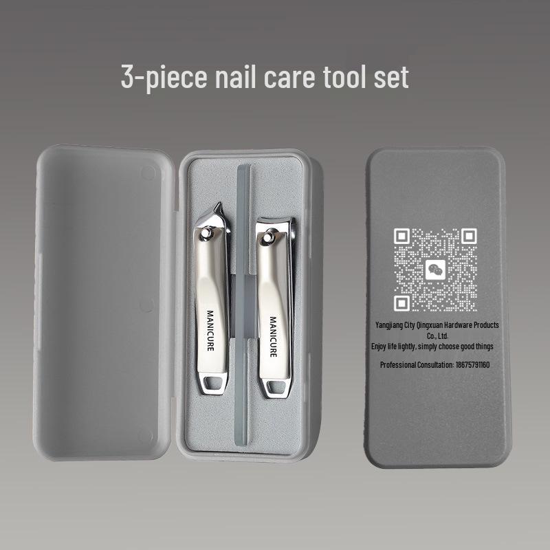 Custom Logo Nail Clipper Set: Nail Clippers, File & Ear Pick In Gift Box