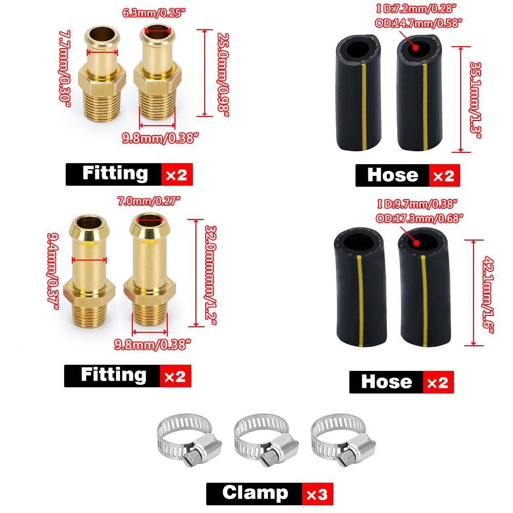 PQY - Universal 1.5 - 5 Psi Manual Adjustable Carburettor Carb Fuel Pump 5/16"(8mm) 3/8"(10mm) Fuel Line Pressure Regulator