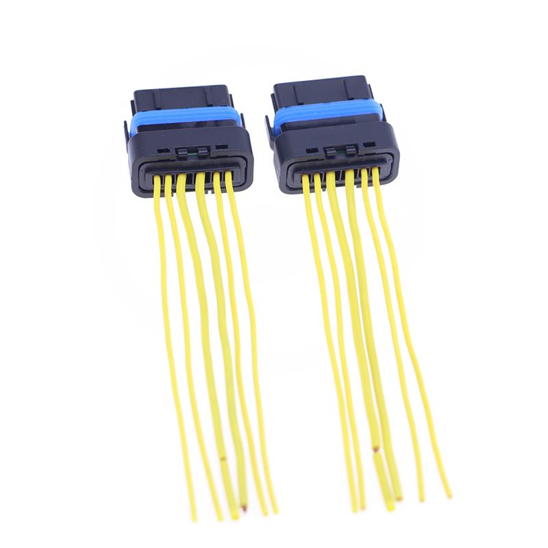 2Pcs Car Socket Connector Wire Harness Female 6 Pin Way For Peugeot Citroen Renault Electronic Fuel Pump Throttle Valve