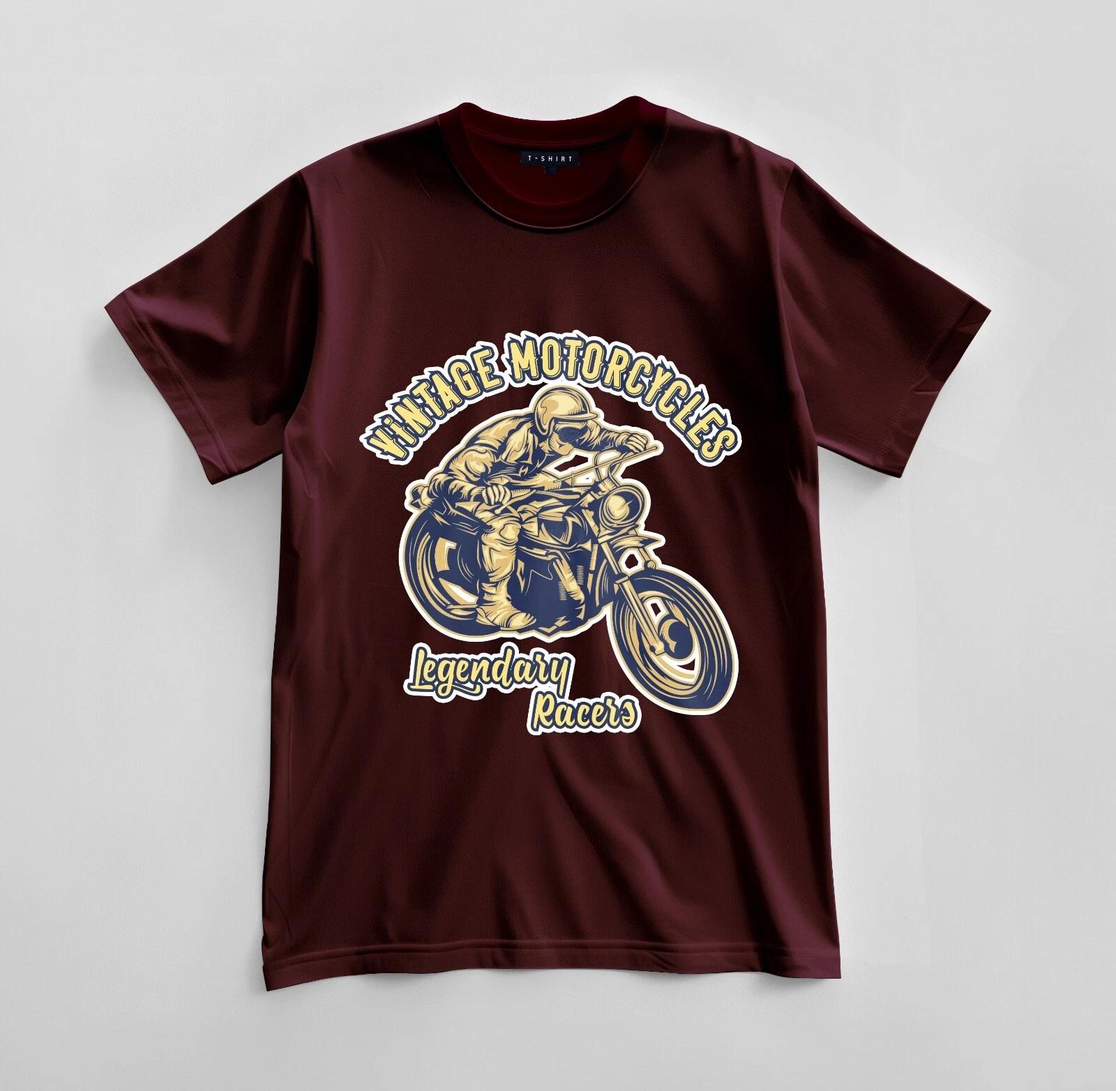 

Custom Vintage Motorcycles Graphic T-shirt Design Unisex Jersey Short Sleeve Tee M